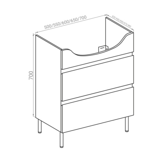 Тумба з раковиною RJ TOFT-XO 55см RJFU027-4155WHSET(RJFU027-4155WH+L71955000) біла