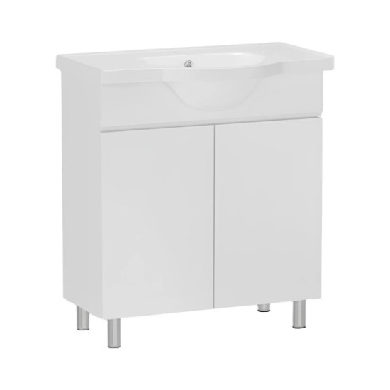 Тумба с раковиной RJ LOTUS-XO  55см RJFU048-4155WHSET(RJFU048-4155WH+RZJ200) белая