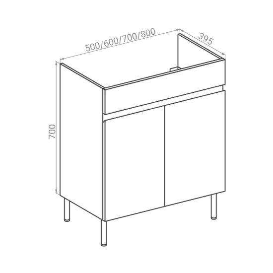 Тумба с раковиной RJ KINK-ХО  50см RJFU036-4150WHSET(RJFU036-4150WH+RZJ510) белая