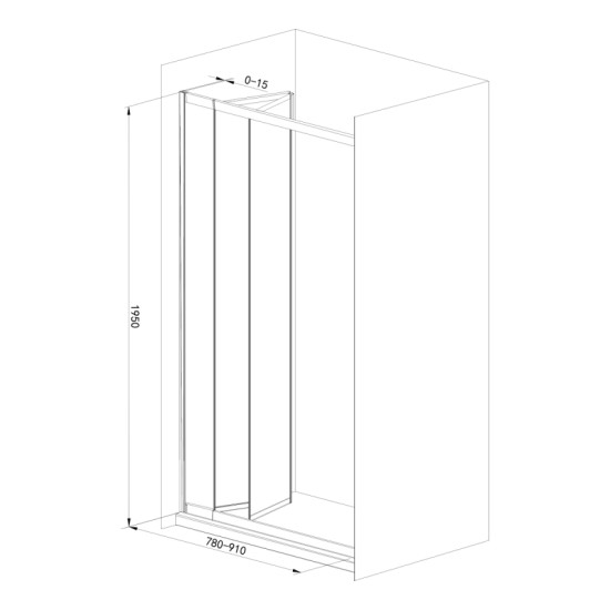 Душові двері Eger 599-131СС 85*195 bifold хром, прозорі