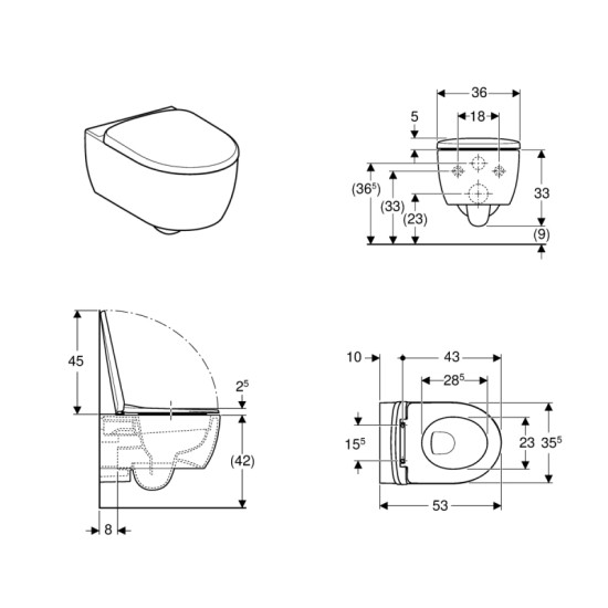 Унитаз подвесной Geberit Smyle Round 503.226.01.1