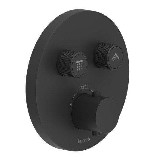 Смеситель термостатический для душа скрытого монтажа Imprese KUCERA Smart Click f04603410AH черный матовый
