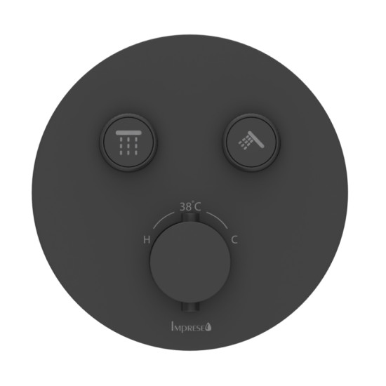 Смеситель термостатический для душа скрытого монтажа Imprese KUCERA Smart Click f04603410AH черный матовый