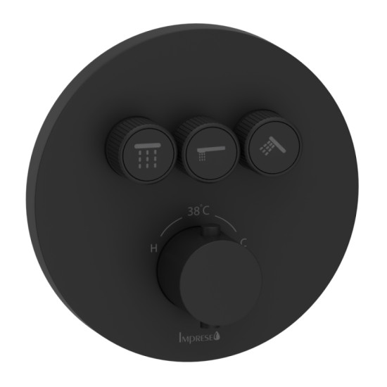 Смеситель термостатический для душа скрытого монтажа Imprese KUCERA Smart Click f04603410AI черный матовый