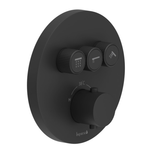 Смеситель термостатический для душа скрытого монтажа Imprese KUCERA Smart Click f04603410AI черный матовый