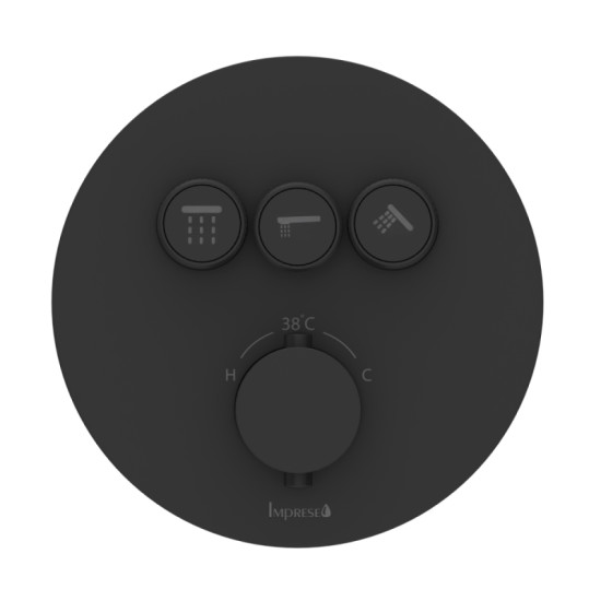 Смеситель термостатический для душа скрытого монтажа Imprese KUCERA Smart Click f04603410AI черный матовый
