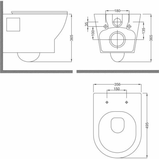 Інсталяція з унітазом RJ FEEL Rimless, сидіння Slim slow-closing + Інсталяція Geberit DUOFIX, клавіша DELTA01, хром (RJ4545+458.133.21.3)