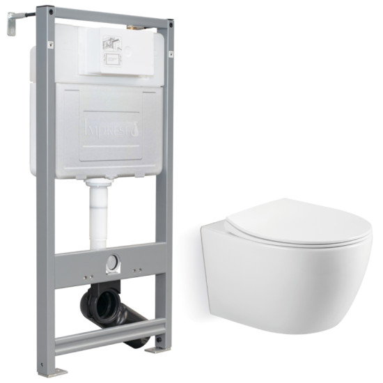 Інсталяція з унітазом Imprese SVETLY Twist, сидіння Slim slow-closing + Інсталяція i-FRAME i1210, кріплення (c06805203+i1210)