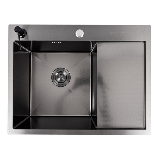 Кухонна мийка Valeso Handmade CM 65*50 L PVD чорна Decor (3,0/1,0)