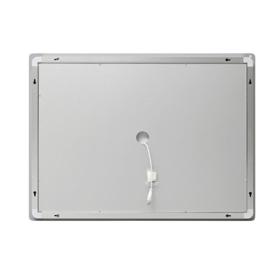 Дзеркало Lidz Kubis (KU2) 800х600 з годинником, з LED-підсвічуванням Touch, з антизапітнінням LDKU800600CL48281