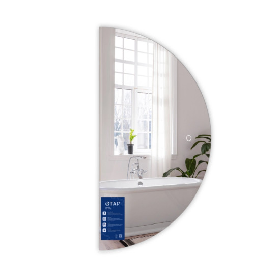 Дзеркало Qtap Taurus HR800 з LED-підсвічуванням Touch, з антизапотіванням, з диммером, рег. темп. кольори (3000-6500K) QTTAUHR800