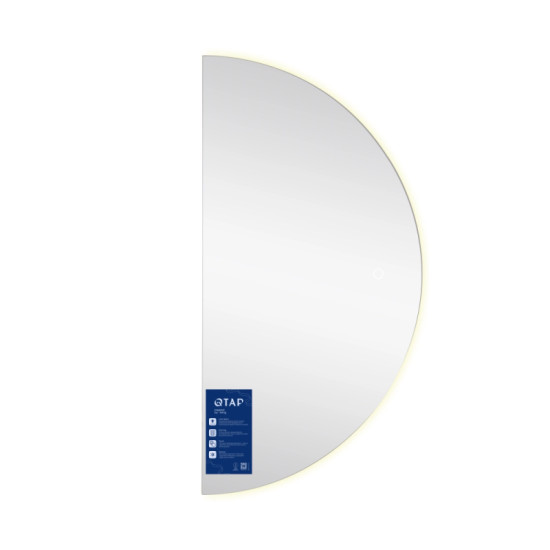 Дзеркало Qtap Taurus HR800 з LED-підсвічуванням Touch, з антизапотіванням, з диммером, рег. темп. кольори (3000-6500K) QTTAUHR800