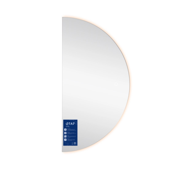 Дзеркало Qtap Taurus HR800 з LED-підсвічуванням Touch, з антизапотіванням, з диммером, рег. темп. кольори (3000-6500K) QTTAUHR800