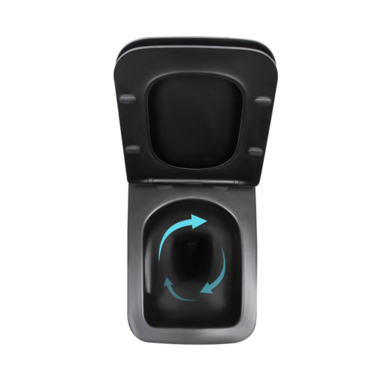 Унітаз підвісний Qtap Gemini Ultra Quiet, Matt Black, с сиденьем Slim Duroplast/Soft-close/Quick Release QTGEM28BLM50505