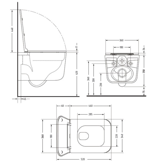 Унітаз підвісний Qtap Gemini Ultra Quiet, Matt Black, с сиденьем Slim Duroplast/Soft-close/Quick Release QTGEM28BLM50505