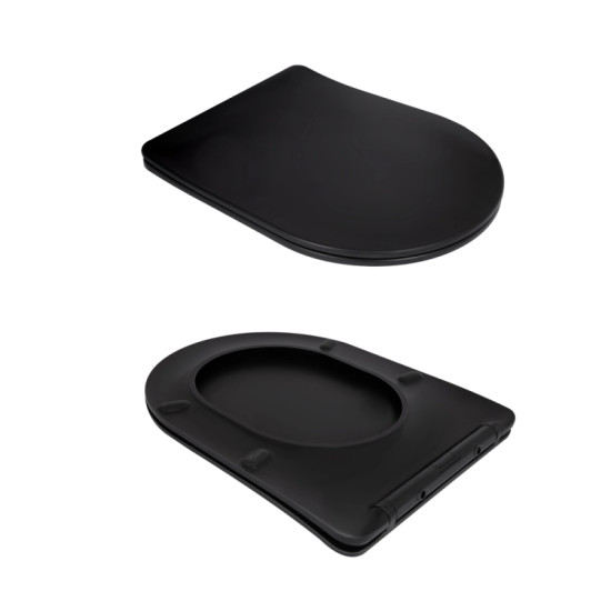 Унітаз підвісний Qtap Taurus Ultra Quiet, Matt Black, с сиденьем Slim Duroplast/Soft-close/Quick Release QTTAU28BLM50504