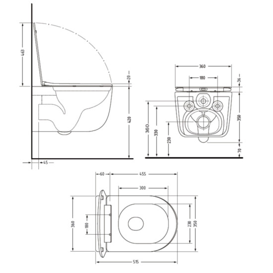 Унітаз підвісний Qtap Taurus Ultra Quiet, Matt Black, с сиденьем Slim Duroplast/Soft-close/Quick Release QTTAU28BLM50504