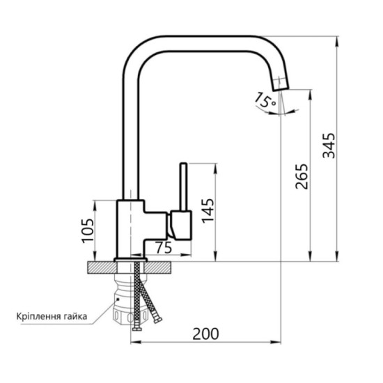Кухонный смеситель Lidz Aria 015F1 (k35) LDARI015F1GRP49558 Graphite
