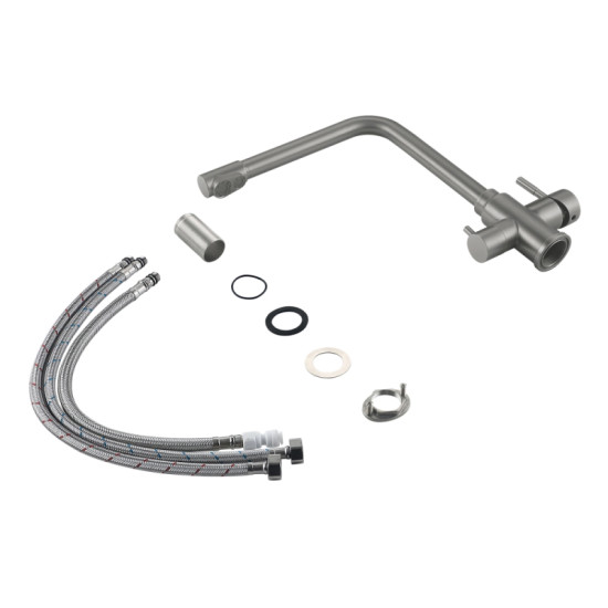Кухонный смеситель с подключением к фильтру Lidz Aria 020F1 (k35) LDARI020F1GRP49563 Graphite