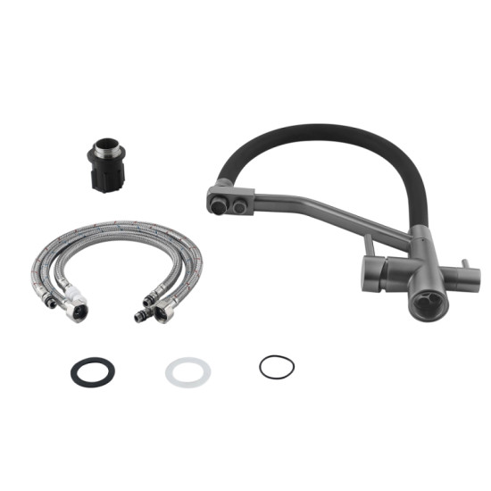 Кухонный смеситель с подключением к фильтру Lidz Aria 020F3 (k35) LDARI020F3BGRP49568 Graphite/Black