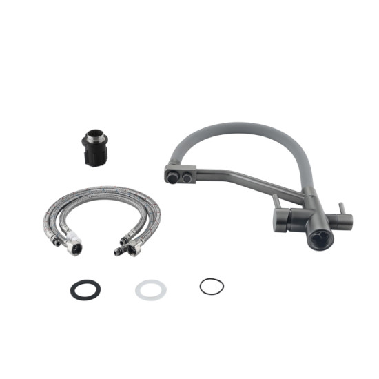 Кухонный смеситель с подключением к фильтру Lidz Aria 020F3 (k35) LDARI020F3GGRP49569 Graphite/Grey