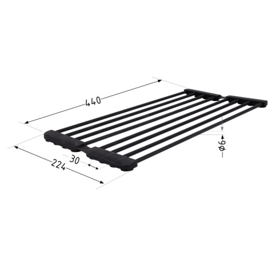 Сушилка на кухонную мойку Lidz Acsis LA09 Black, кругла основа 440х224 мм LDACSLA09BLM49777