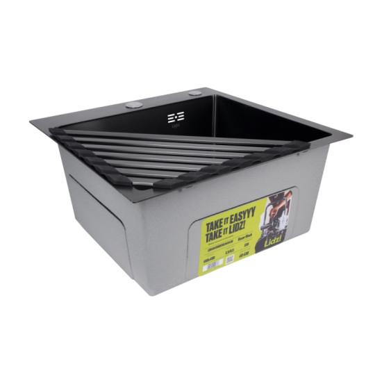 Сушилка на кухонную мойку угловая Lidz Acsis LA20 Black, плоская основа 477х198 мм LDACSLA20BLM49773