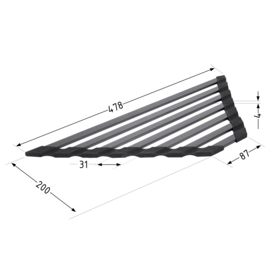 Сушилка на кухонную мойку угловая Lidz Acsis LA20 Black, плоская основа 477х198 мм LDACSLA20BLM49773