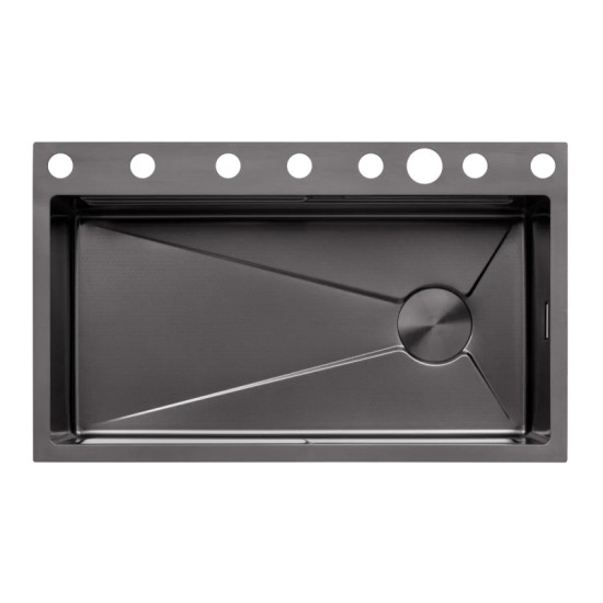 Кухонная мойка Kroner KRP Schwarze - SET7545F4HM PVD (3.0/0.8 мм)