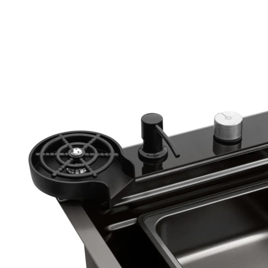 Кухонная мойка Kroner KRP Schwarze - SET7545F4HM PVD (3.0/0.8 мм)