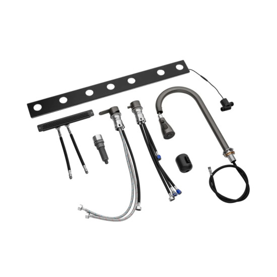 Кухонная мойка Kroner KRP Schwarze - SET7545F4HM PVD (3.0/0.8 мм)