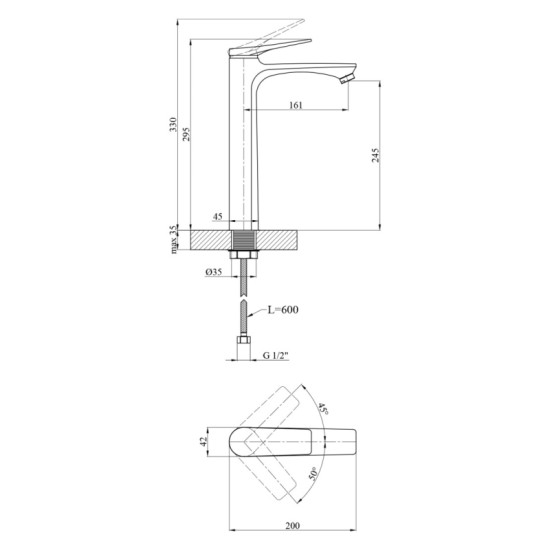 Смеситель для раковины Kroner KRP Terra - GRP010-3