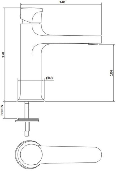 Смеситель для раковины Cersanit Inverto хром глянцевый (S951-300)