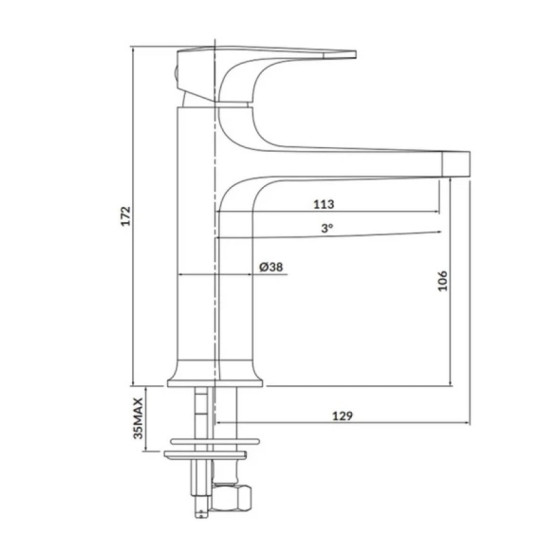 Смеситель для раковины Cersanit Inverto черный матовый (S951-295)