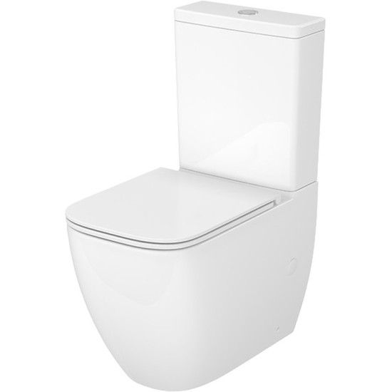 Унітаз-компакт 930 Cersanit Remo Pro Square Tornado 011 K3029-001 безободковий, сидіння SLIM, білий глянець