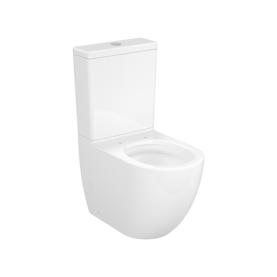 Унитаз-компакт 931 Cersanit Remo Pro Oval Tornado 011 K3030-001 безободковый, сиденье SLIM, белый глянец