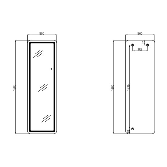 Дзеркало Qtap Gemini 500х1600 з LED-підсвічуванням Inside, з димером, QTGE50160049893