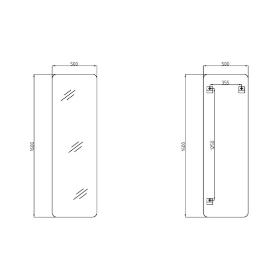 Дзеркало Qtap Gemini 500х1600 підлогове QTGE50160049283