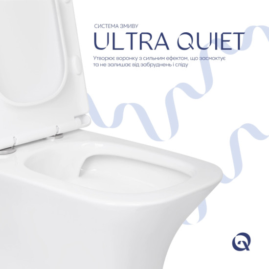Унітаз-компакт Qtap Presto Quadro безободковий з сидінням Soft-close QTPRE27W51021