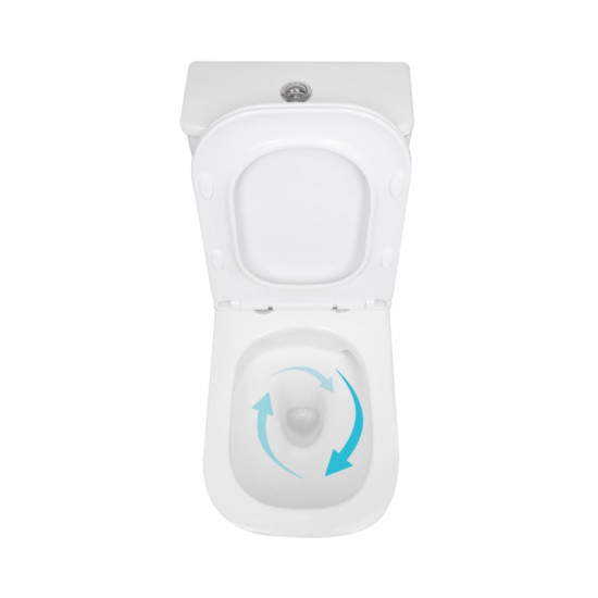Унітаз-компакт Qtap Presto Quadro безободковий з сидінням Soft-close QTPRE27W51021