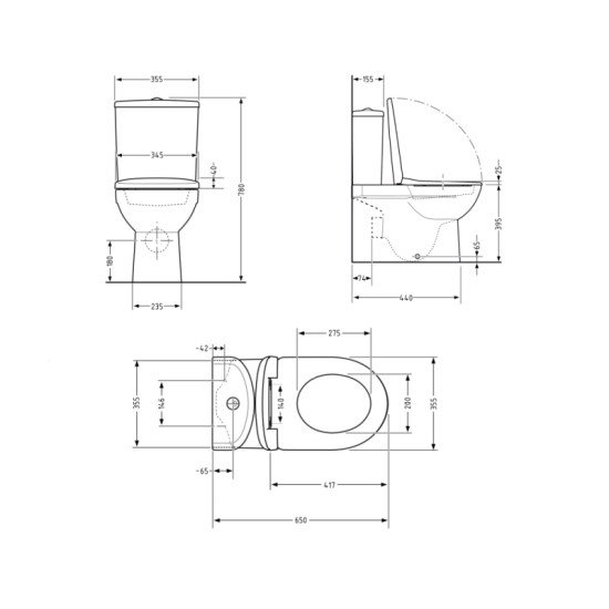 Унітаз-компакт Qtap Presto безободковий з сидінням Soft-close QTPRE27W51022