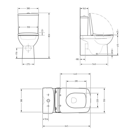 Унітаз-компакт Qtap Crow Eco Ultra Quiet безободковий з сидінням Soft-close QTCRO27W51030