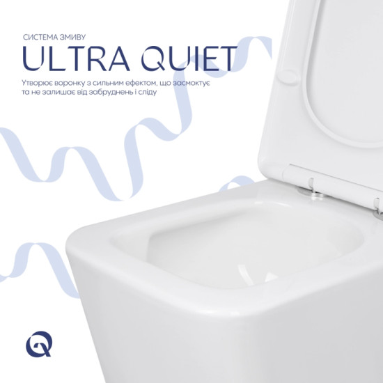 Унітаз-компакт Qtap Crow Ultra Quiet безободковий з сидінням Soft-close QTCRO27W51028