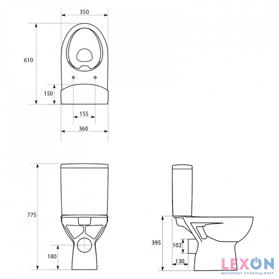 Cersanit Parva Clean On 011 с сиденьем дюропласт Soft Close