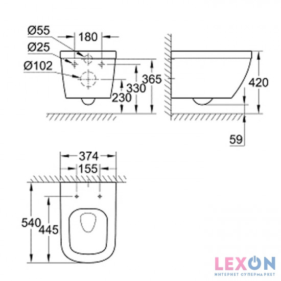 Grohe Euro Rimless 39328000
