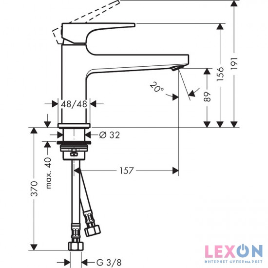 Hansgrohe Metropol 100 32502000