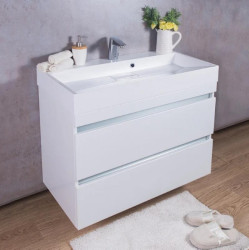 Тумба с умывальником Fancy Marble (Буль-Буль) Borneo 900 (Borneo 900 + 2809101) белый