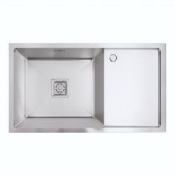 Кухонная мойка Platinum Handmade 780x500 L (один отвір, квадратний сифон, 3,0/1,0)