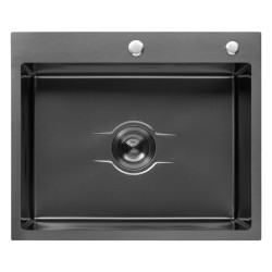 Кухонна мийка Kroner Derby KRP PVD-6050HM (2.5/0.5 мм) (CV027242)