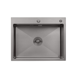 Кухонна мийка Kroner KRP PVD Schwarze - 6350HM (3,0/1,0 мм) (CV031453)